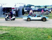 Mike Yager with CERV 1 at Bloomington Gold, Roar to Zora celebration.